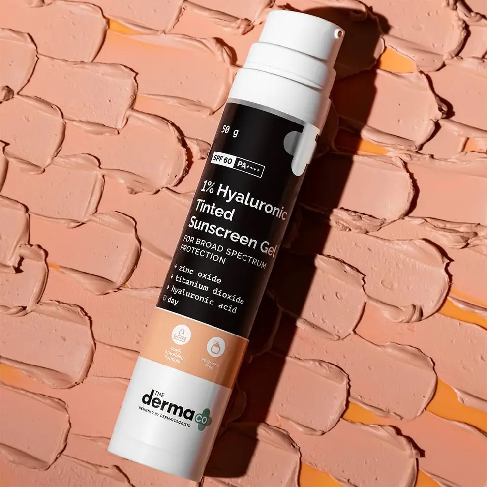 1% Hyaluronic Tinted Sunscreen Gel for Broad Spectrum Protection