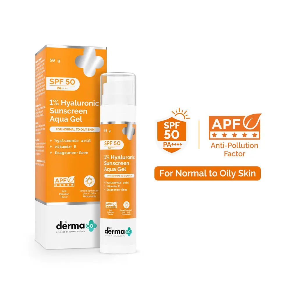 1% Hyaluronic Sunscreen Aqua Gel In Vivo Tested (ISO 24444:2019 Certified, CTRI/2025/02/080287) with SPF 50 & PA++++