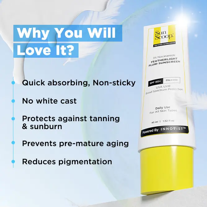 3% Niacinamide Featherlight Fluid Sunscreen| SPF 50+ PA++++| In-Vivo Tested