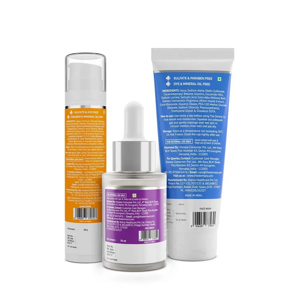Anti Acne Kit (1% Salicylic Acid Gel Face Wash + 2% Salicylic Acid Serum + 1% Hyaluronic Sunscreen Aqua Gel