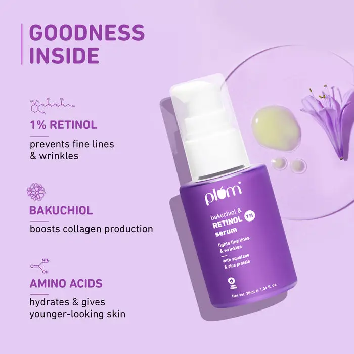 1% Retinol & Bakuchiol Face Serum For Ageing Skin