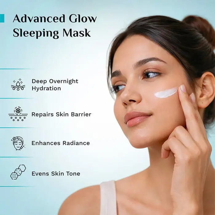 Spanish Squalane Advanced Glow Sleeping Mask with Hyaluronic Acid & Alpha Arbutin Nourishing Overnight Blanket To Replenish & Rejuvenate