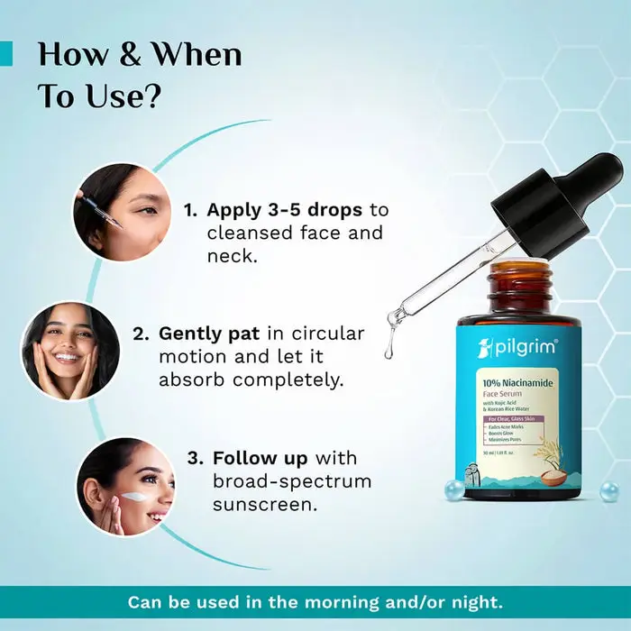 10% Niacinamide Face Serum With Kojic Acid & Korean Rice Water Discover Clear Glass Skin Glow