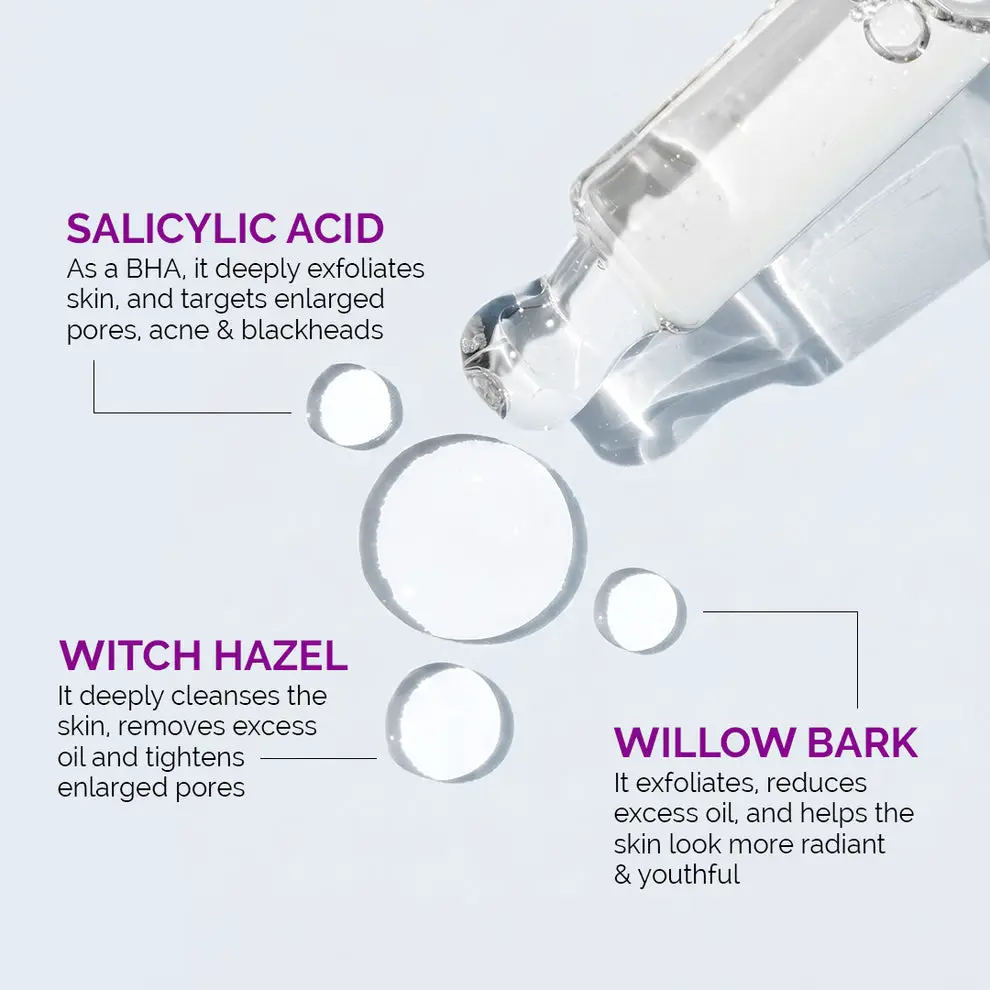 2% Salicylic Acid Serum with Witch Hazel & Willow Bark for Active Acne