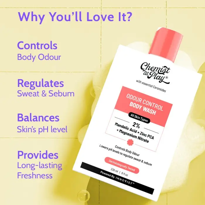 2% Mandelic Acid Odour Control Body Wash for Long Lasting Freshness