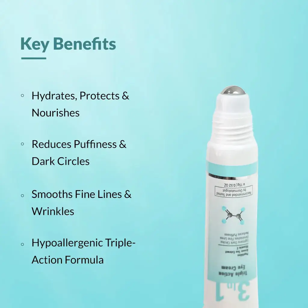 Under Eye Roll On Cream | Triple Action Eye Cream for dark circle, puffiness & fine lines