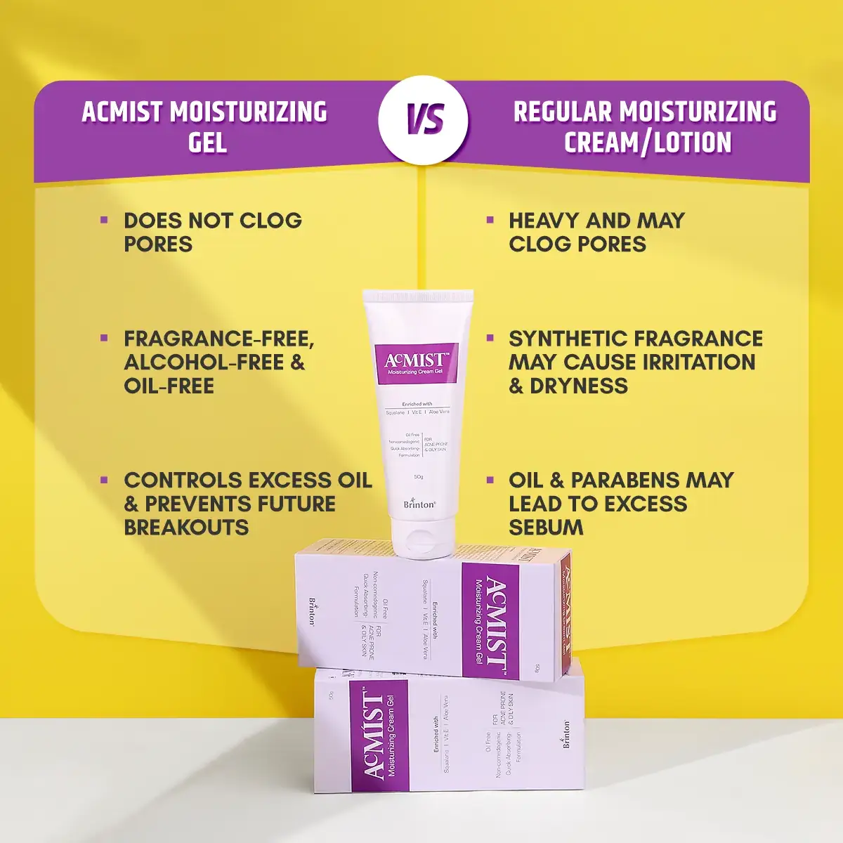 💧 Brinton AcMist Vitamin E & Aloe Vera Moisturizing Cream Gel