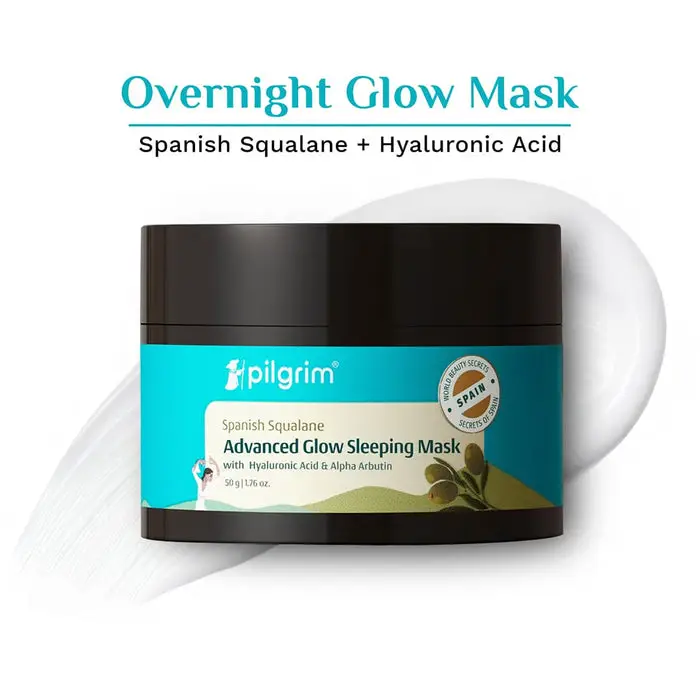 Spanish Squalane Advanced Glow Sleeping Mask with Hyaluronic Acid & Alpha Arbutin Nourishing Overnight Blanket To Replenish & Rejuvenate