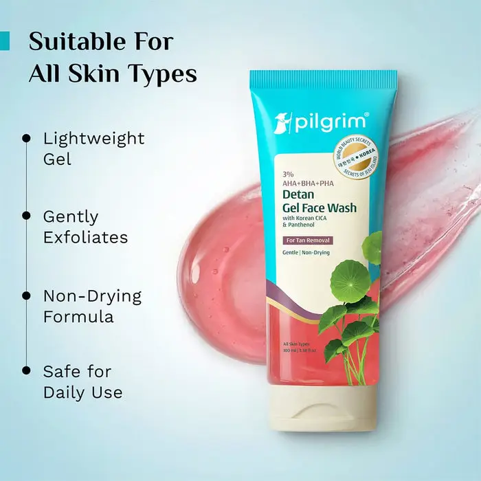 3% AHA + BHA + PHA Detan Gel Face Wash Discover Clear, Renewed Skin