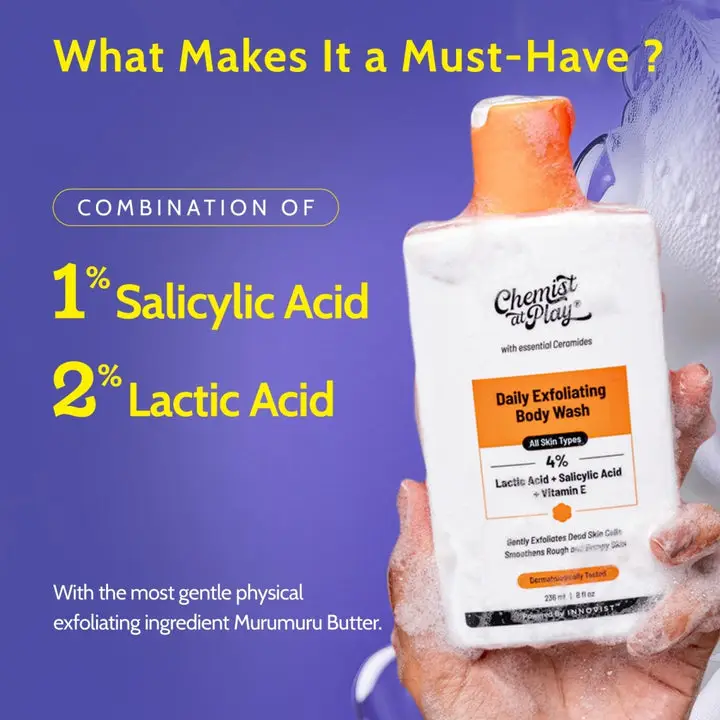 4% Exfoliating Body Wash with Lactic Acid & Salicylic Acid