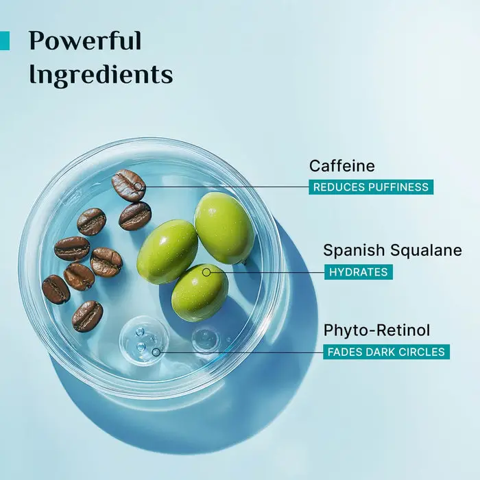 Spanish Squalane Roll-On Under Eye Serum Under Eye Serum With Plant Alternative Retinol + Caffeine