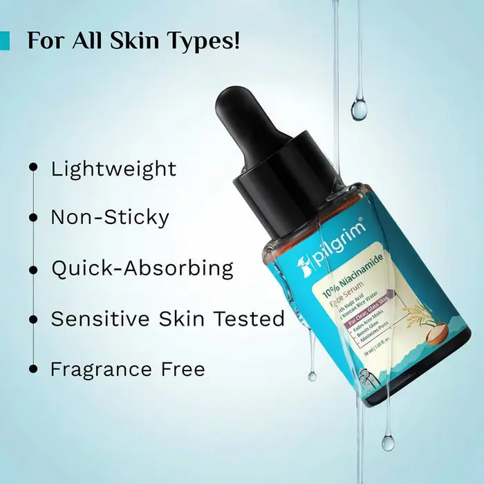 10% Niacinamide Face Serum With Kojic Acid & Korean Rice Water Discover Clear Glass Skin Glow