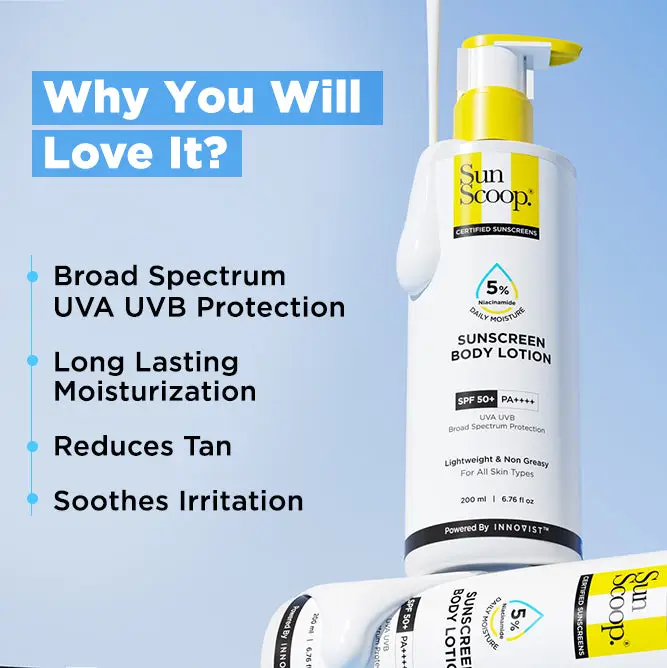5% Niacinamide Sunscreen Body Lotion| SPF 50+ PA++++| In-Vivo Tested