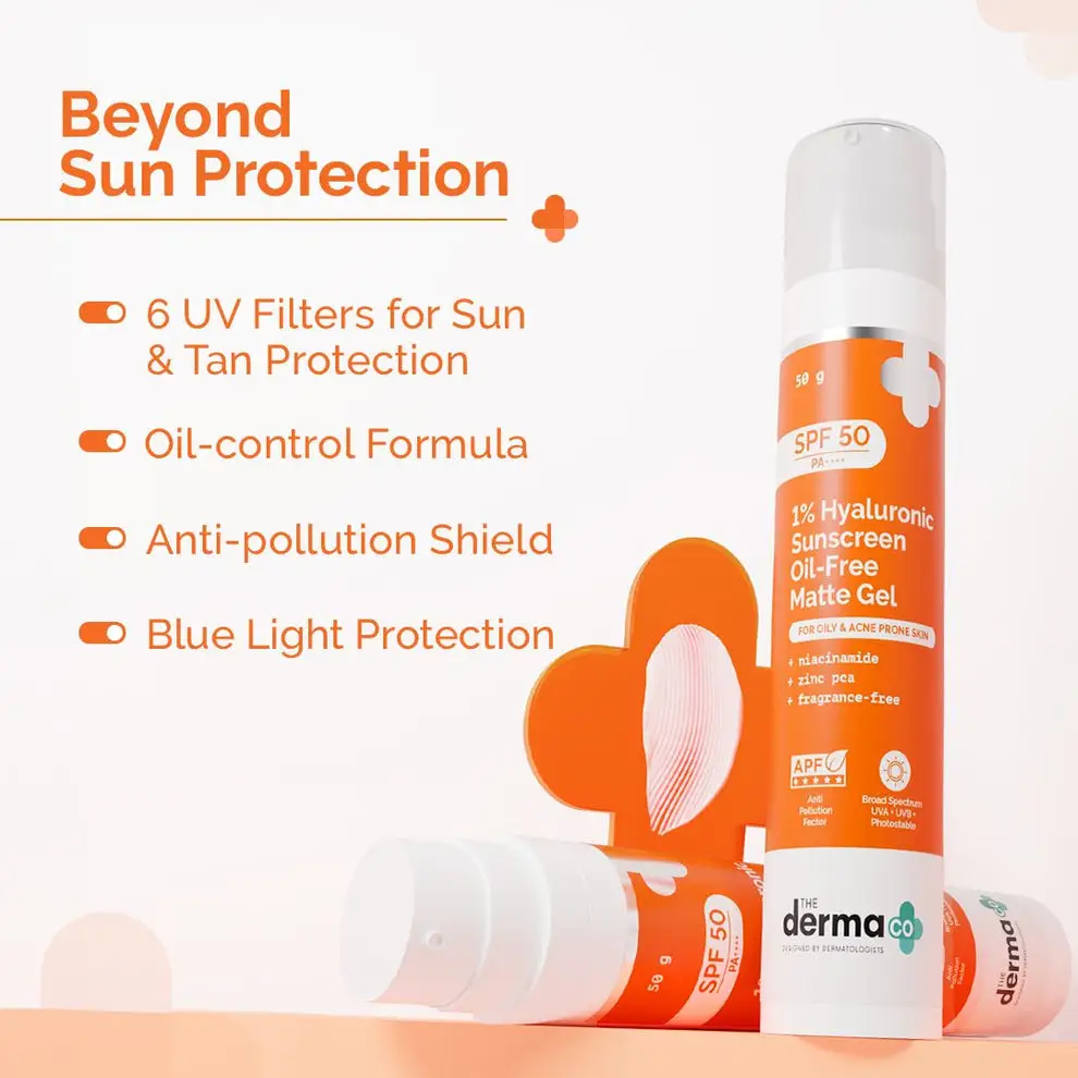1% Hyaluronic Sunscreen Oil-Free Matte Gel In Vivo Tested (ISO 24444:2019 Certified, CTRI/2025/02/079913