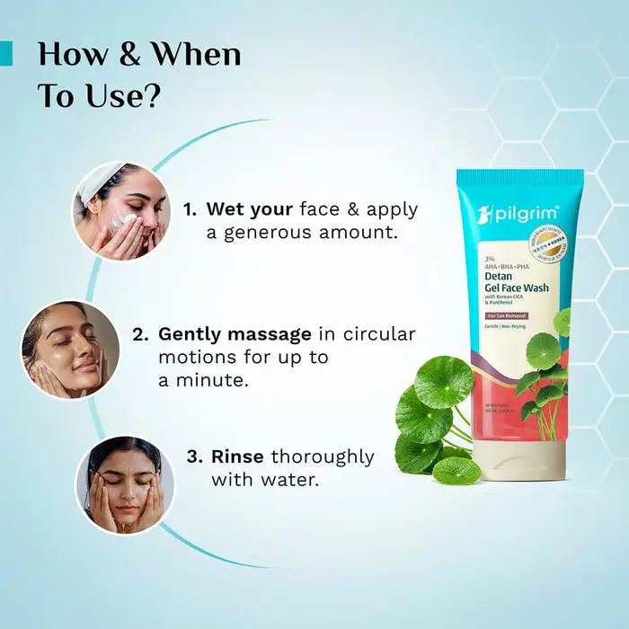 3% AHA + BHA + PHA Detan Gel Face Wash Discover Clear, Renewed Skin