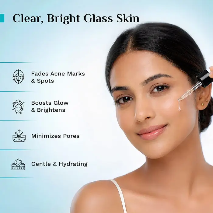 10% Niacinamide Face Serum With Kojic Acid & Korean Rice Water Discover Clear Glass Skin Glow