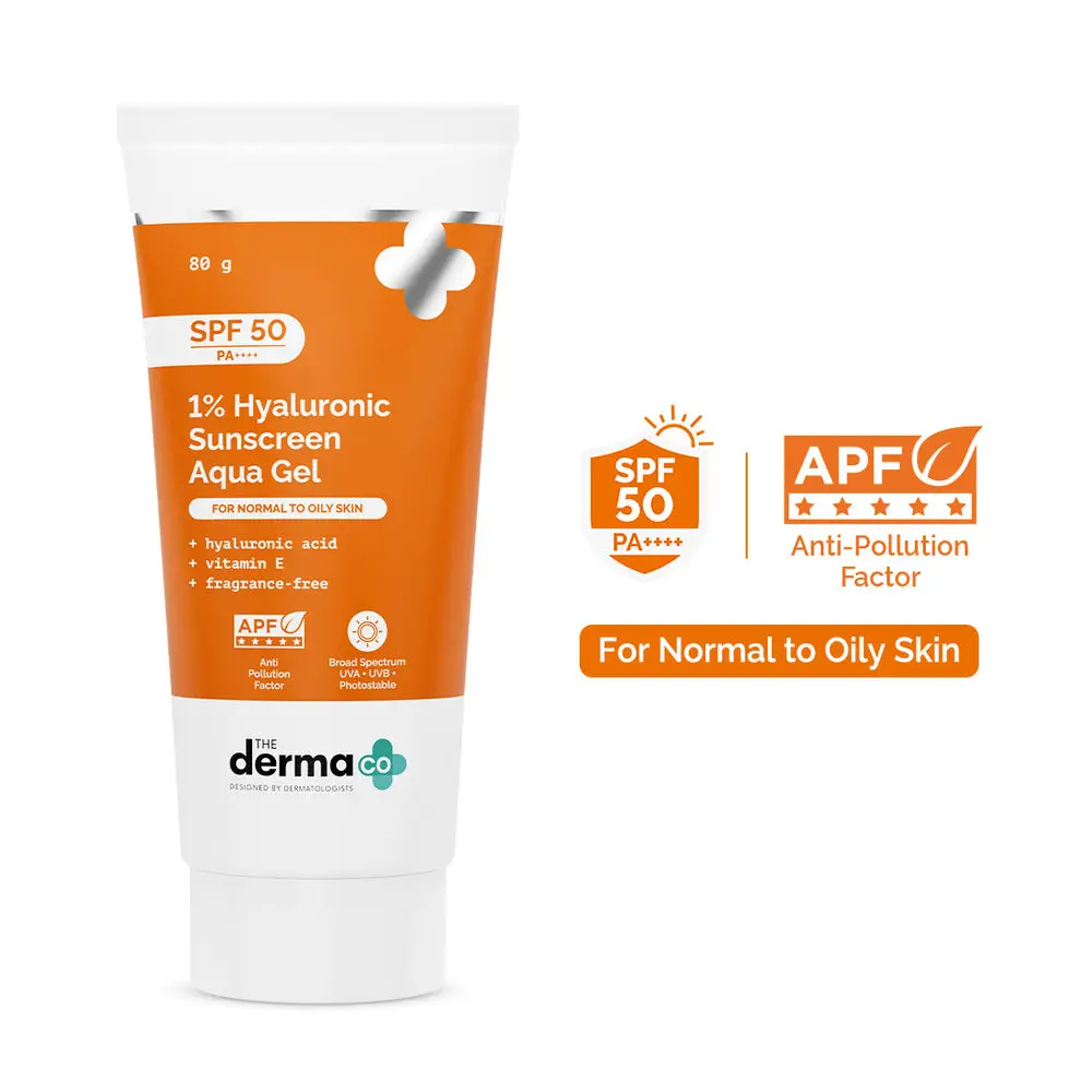 1% Hyaluronic Sunscreen Aqua Gel In Vivo Tested (ISO 24444:2019 Certified, CTRI/2025/02/080287) with SPF 50 & PA++++